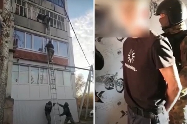 Силовики поднимались на третий этаж по лестнице Силовики поднимались на третий этаж по лестнице