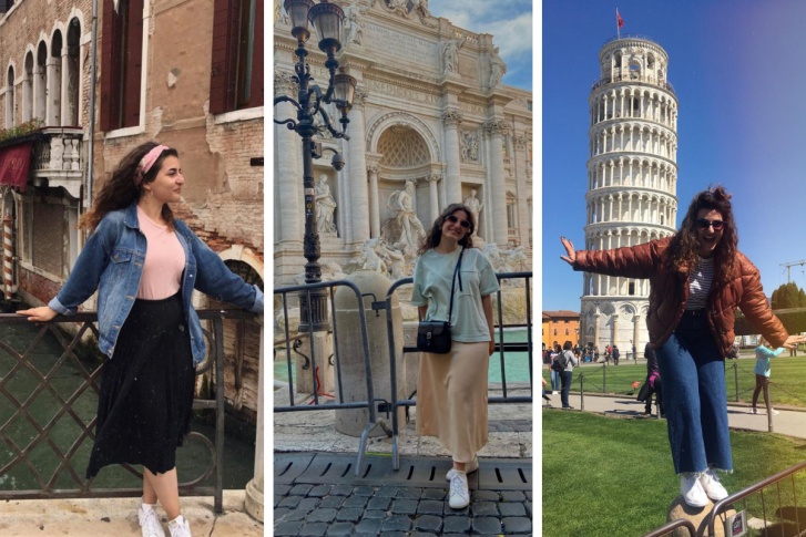 Девушка онлайн преподает иностранные языки, а в свободное время путешествует по Италии