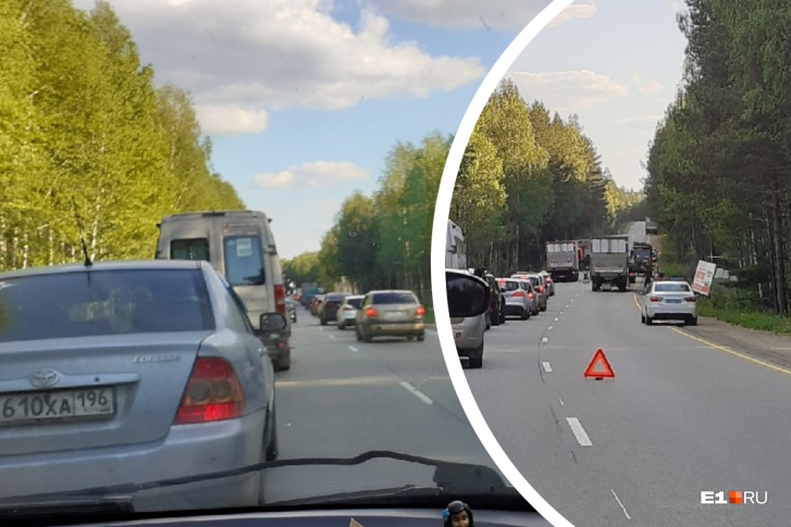 Автомобили стоят в направлении Екатеринбурга Автомобили стоят в направлении Екатеринбурга