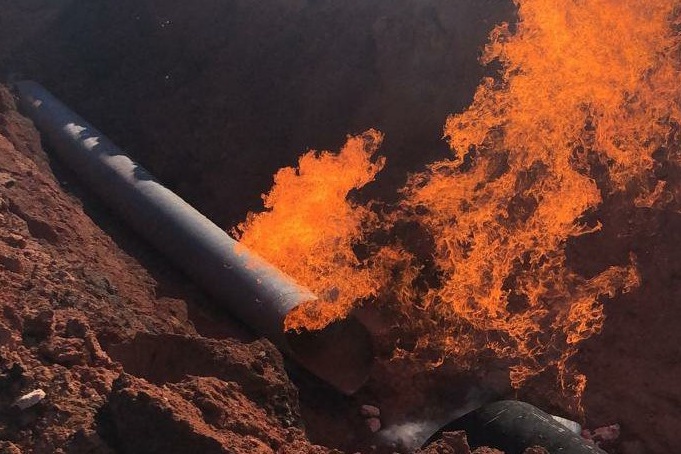 В Белорецком районе загорелся газопровод 