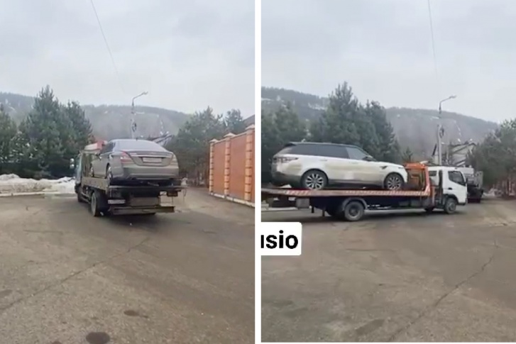 Автомобили Егорова увезли на эвакуаторе Автомобили Егорова увезли на эвакуаторе