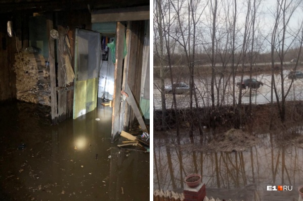 В поселке топит дома, а на трассе образовалось озеро В поселке топит дома, а на трассе образовалось озеро
