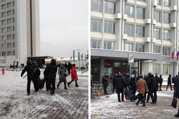 Моменты задержаний на площади перед мэрией Моменты задержаний на площади перед мэрией