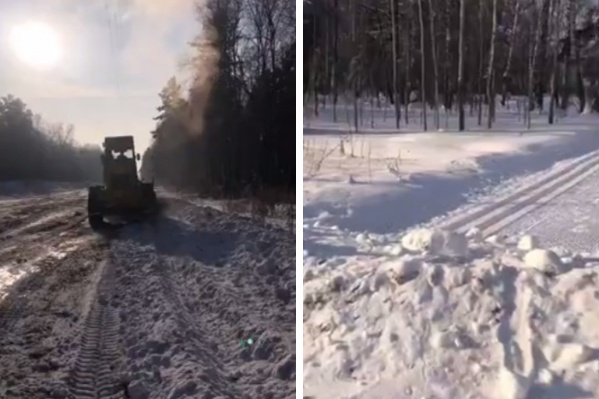 Трактор успел расчистить очень большую площадь Трактор успел расчистить очень большую площадь