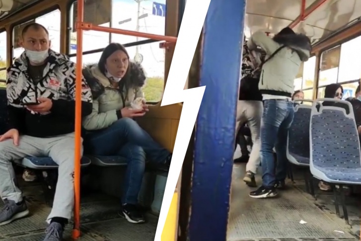Скандал в общественном транспорте попал на видео