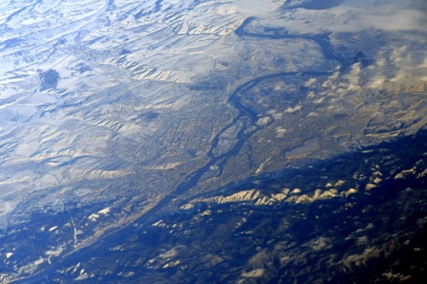 Красноярск на снимке из космоса Красноярск на снимке из космоса