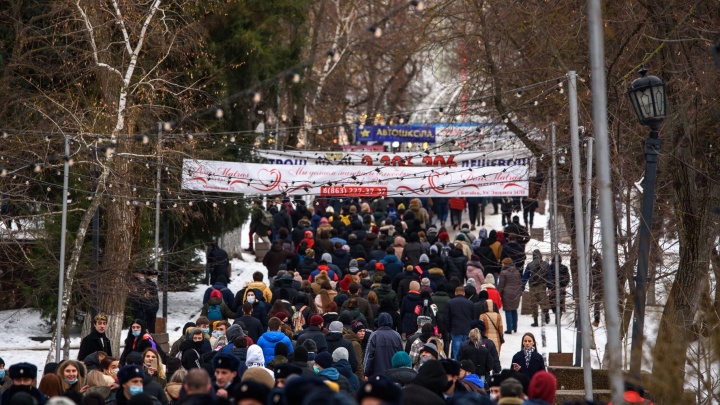 Шествие по грязи и тонкому льду: видеорепортаж 161.RU с акции протеста 23 января