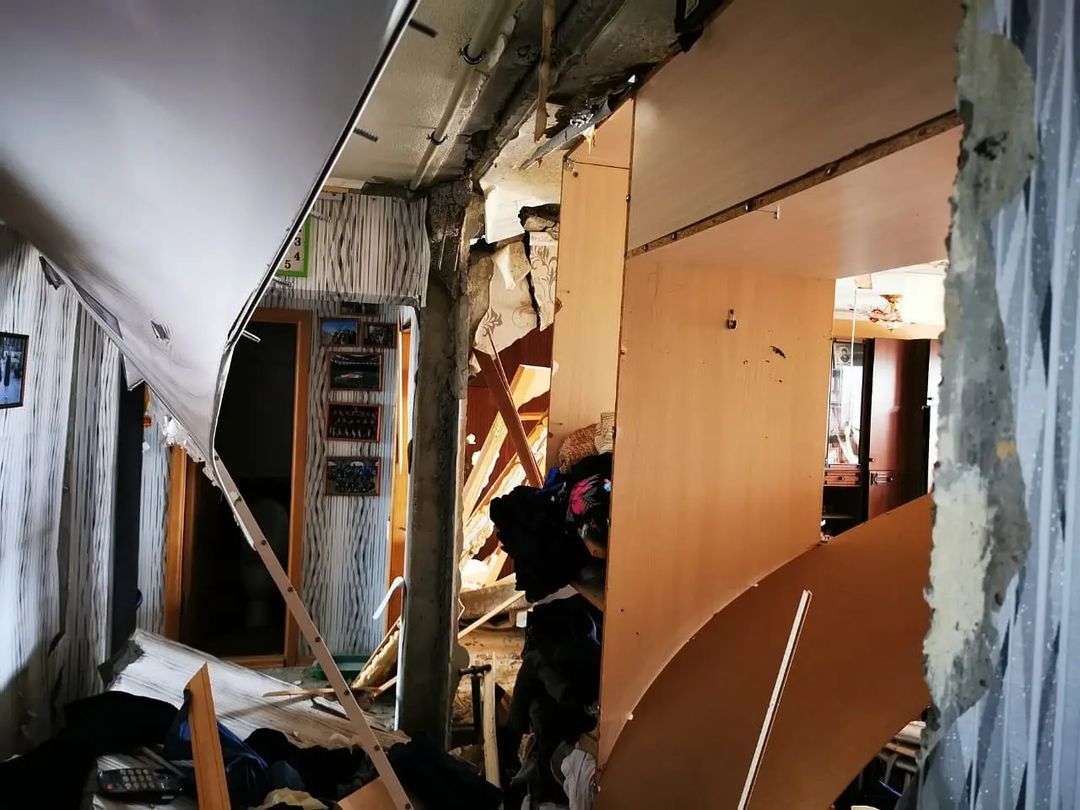 Взрыв газа в доме на улице Гайдара: видео с квадрокоптера