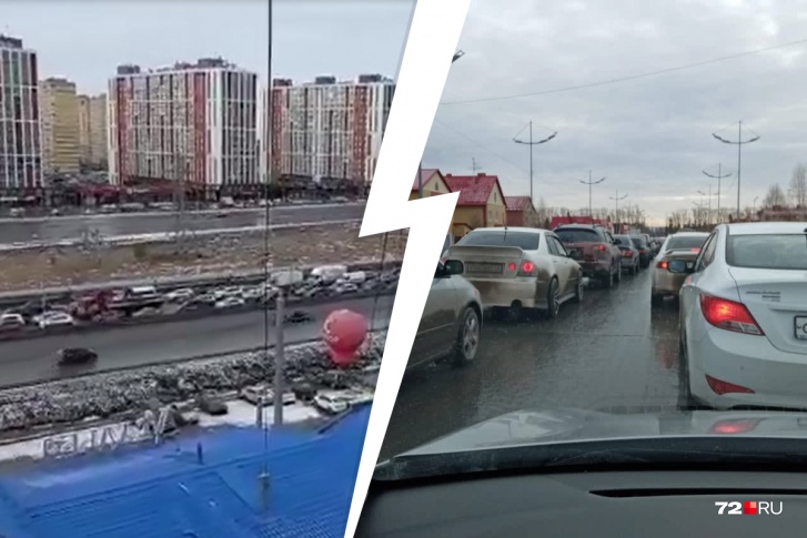 Пробка растянулась в трех направлениях от объездной Пробка растянулась в трех направлениях от объездной