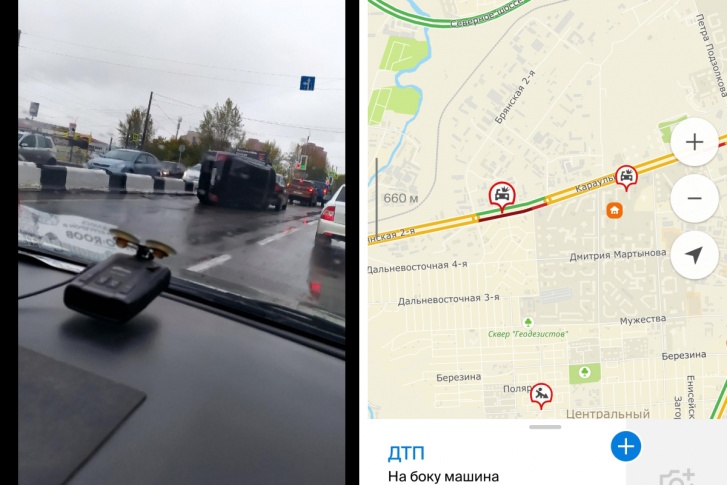 Иномарка вылетела в левый ряд и врезалась в автомобиль на светофоре Иномарка вылетела в левый ряд и врезалась в автомобиль на светофоре