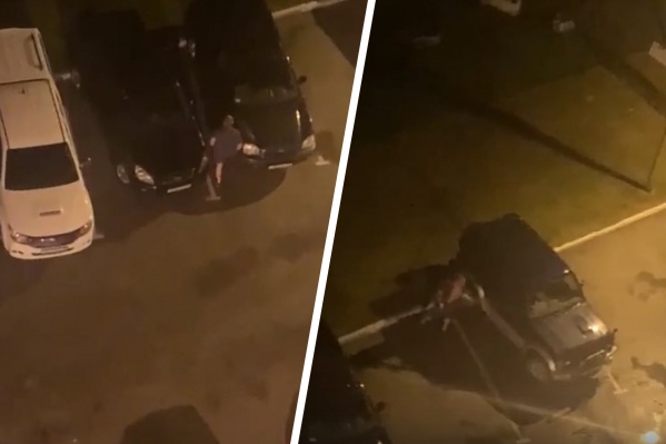 Мужчина разбил две припаркованные машины Мужчина разбил две припаркованные машины