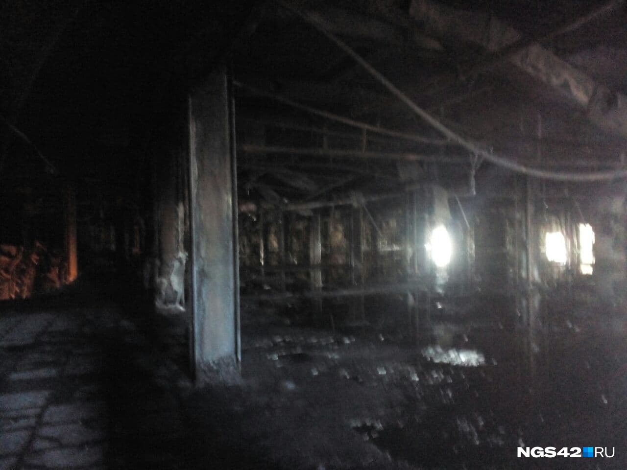 Третий этаж ТРЦ «Зимняя вишня» на третий после пожара день