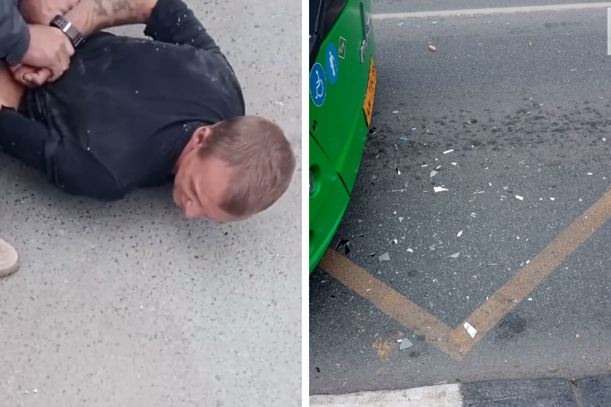 «Его не пустили, он психанул»: в Екатеринбурге задержали дебошира, который разбил зеркало автобуса