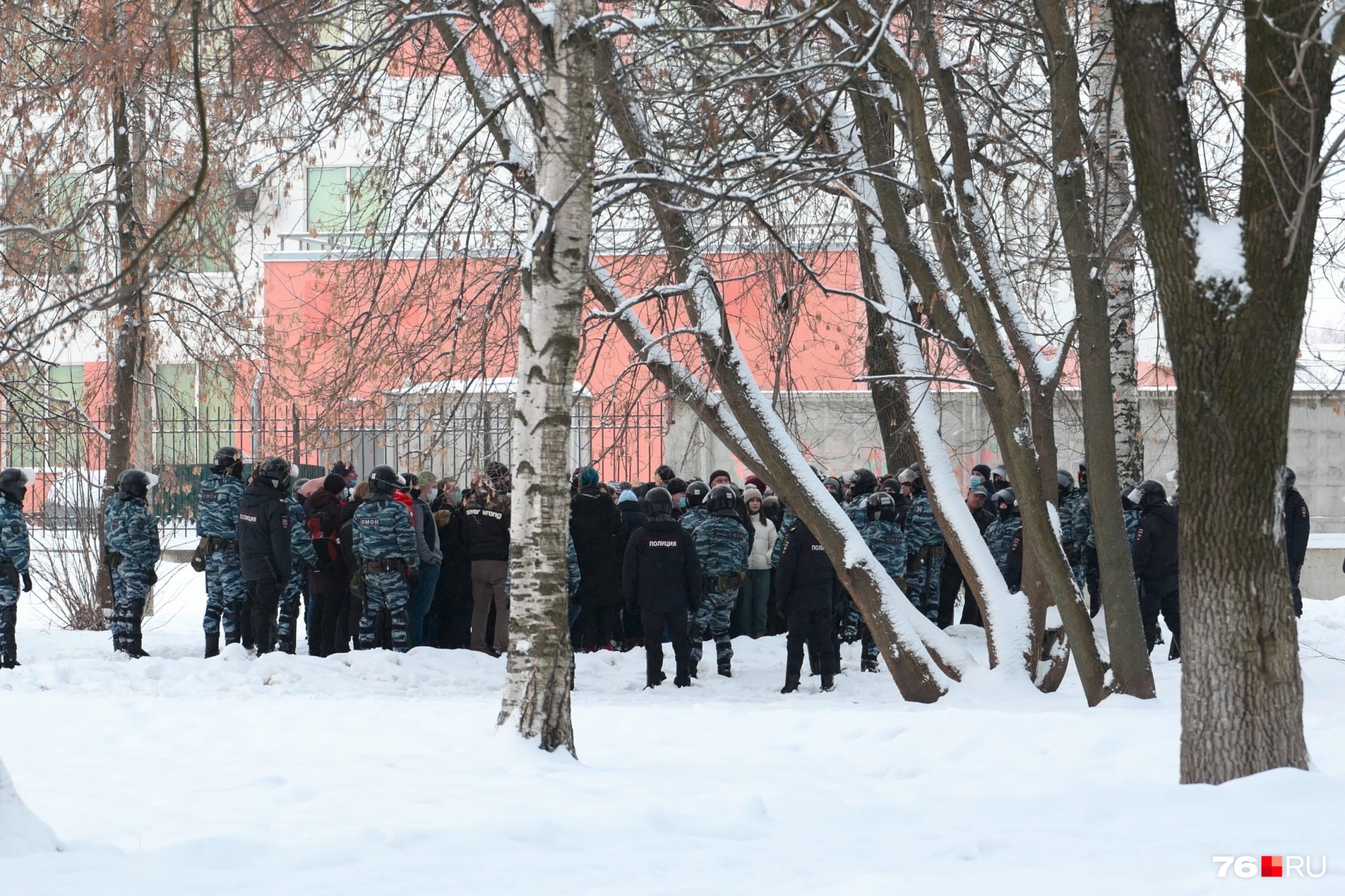 Митингующих взяли в кольцо в Бутусовском парке Митингующих взяли в кольцо в Бутусовском парке