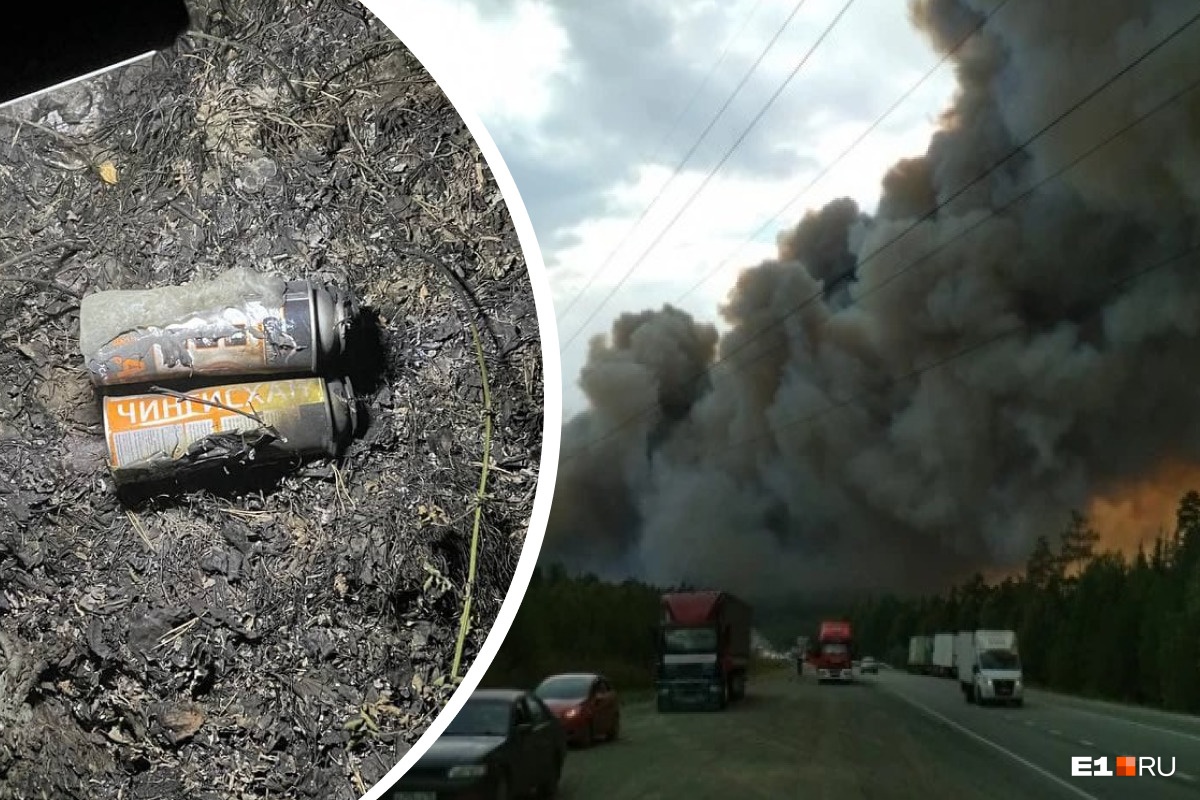 Под Екатеринбургом на месте очага лесного пожара нашли газовые баллоны поджигателей