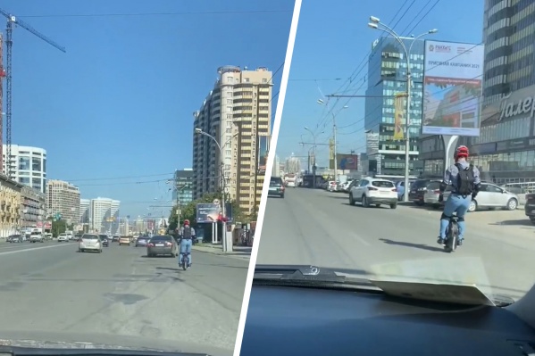 Новосибирец на моноколесе был в необходимом обмундировании Новосибирец на моноколесе был в необходимом обмундировании