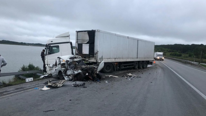 На новосибирской трассе «Жигули» столкнулись с грузовиком — водитель легковушки погиб