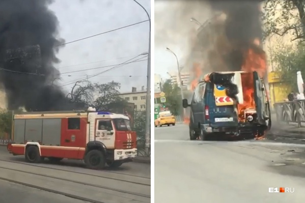 По словам очевидцев, на автофургоне приехали дорожные рабочие По словам очевидцев, на автофургоне приехали дорожные рабочие
