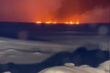 Пожар в акватории Оби, предположительно из-за утечки на подводном нефтепроводе