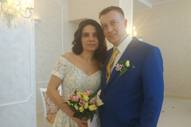 Марина Чеботкова и Томаш Ярски в день свадьбы
