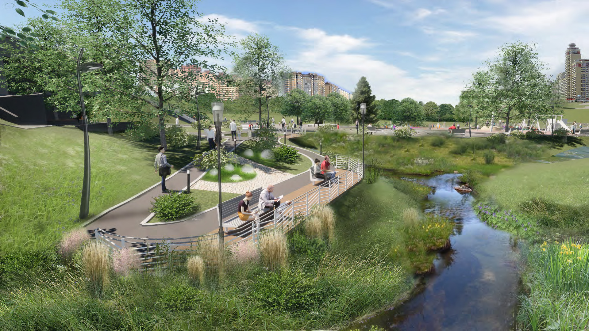 Возле реки в Заельцовском районе разобьют новый парк — 8 картинок проекта, который представили новосибирцам