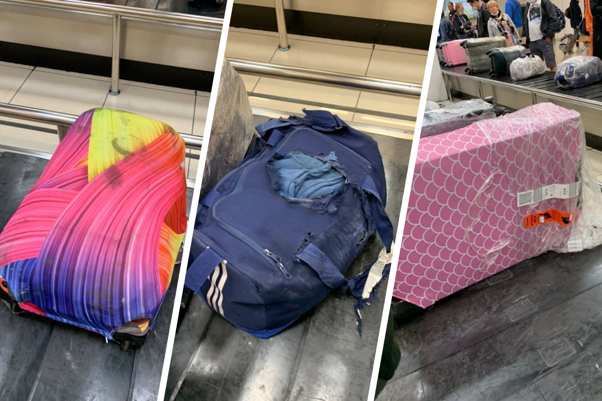 Сумки разорваны, чемоданы расплющены. Екатеринбургские туристы получили багаж в аэропорту поврежденным