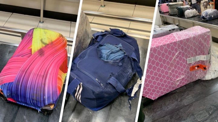 Сумки разорваны, чемоданы расплющены. Екатеринбургские туристы получили багаж в аэропорту поврежденным