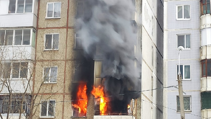 В пермской девятиэтажке произошел пожар, пострадал один человек