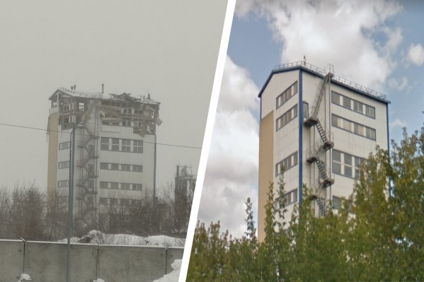 Здание расположено между домами <nobr class="_">№ 9/4</nobr> и 10Б по адресу Северный проезд. Справа — так оно выглядело летом Здание расположено между домами <nobr class="_">№ 9/4</nobr> и 10Б по адресу Северный проезд. Справа — так оно выглядело летом