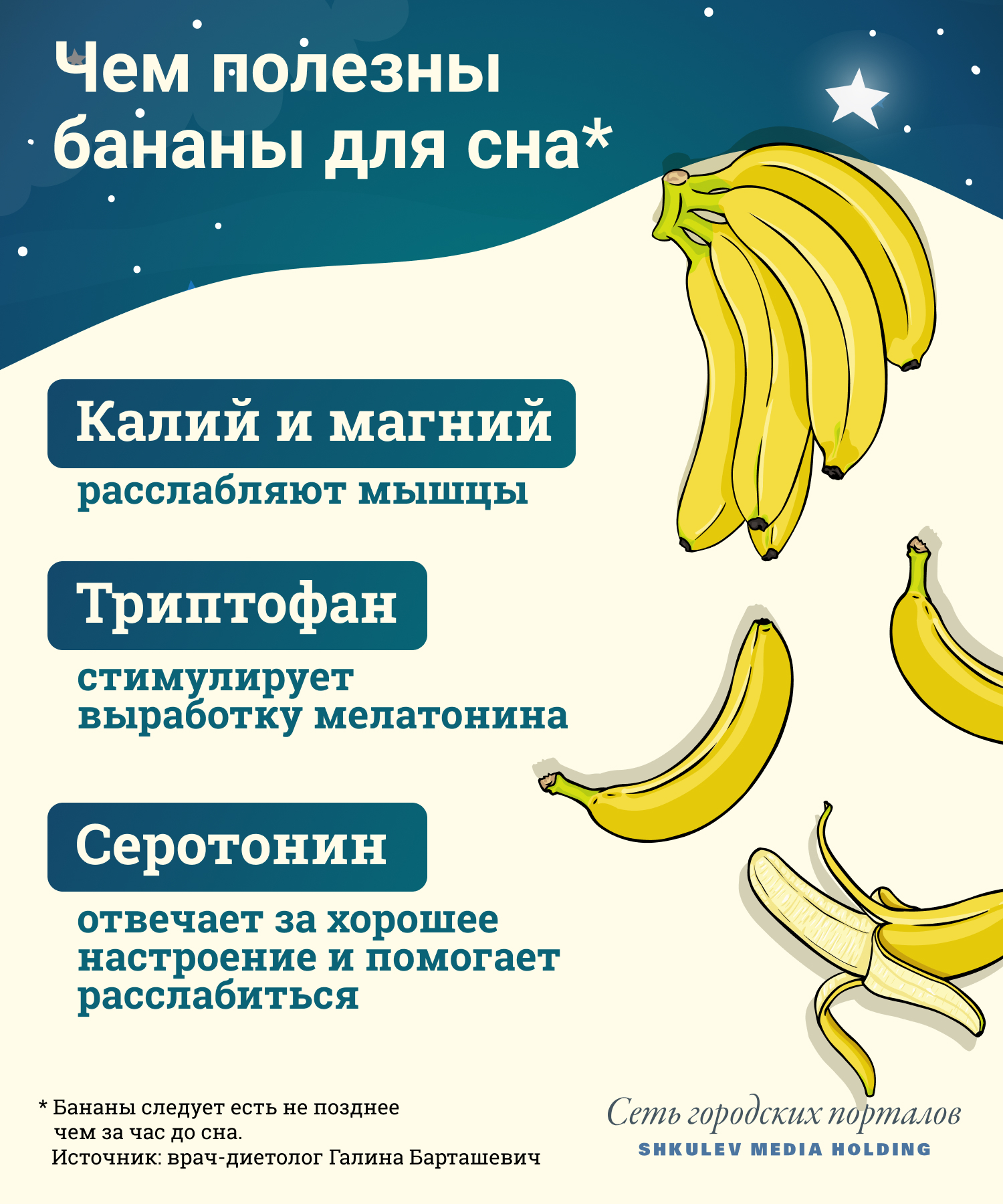Вот почему бананы помогают нам засыпать