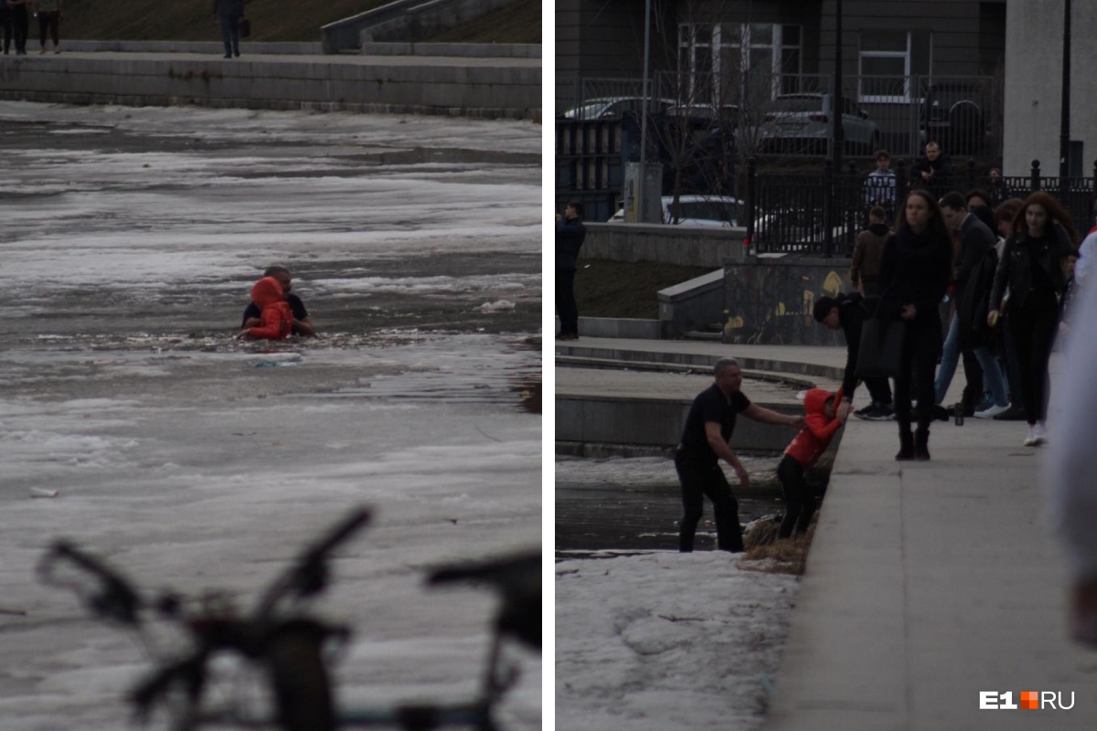 В Екатеринбурге очевидцы спасли девочку, которая провалилась под лед Городского пруда