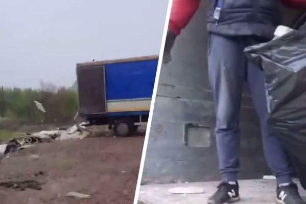 Мужчина уверенно опустошал свой грузовик от мусора Мужчина уверенно опустошал свой грузовик от мусора