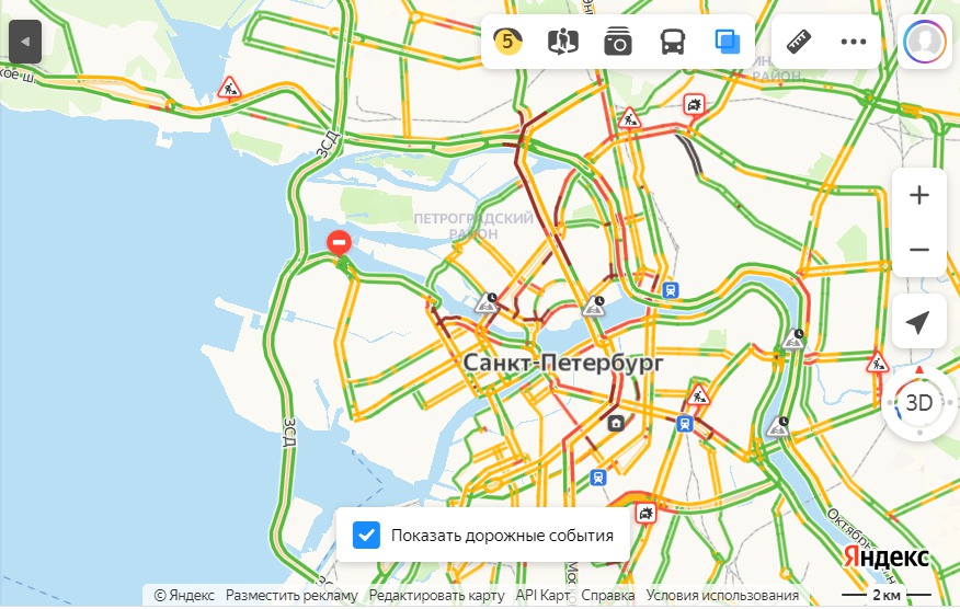 Пробки в Петербурге перепутали время…