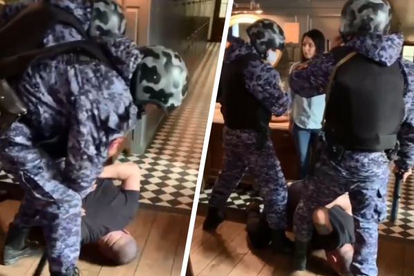 По словам очевидцев, мужчина вел себя агрессивно По словам очевидцев, мужчина вел себя агрессивно