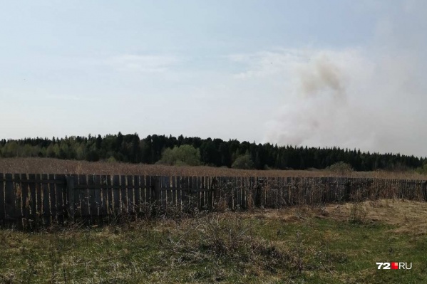 Люди из дома видят, как к ним подбирается пожар Люди из дома видят, как к ним подбирается пожар