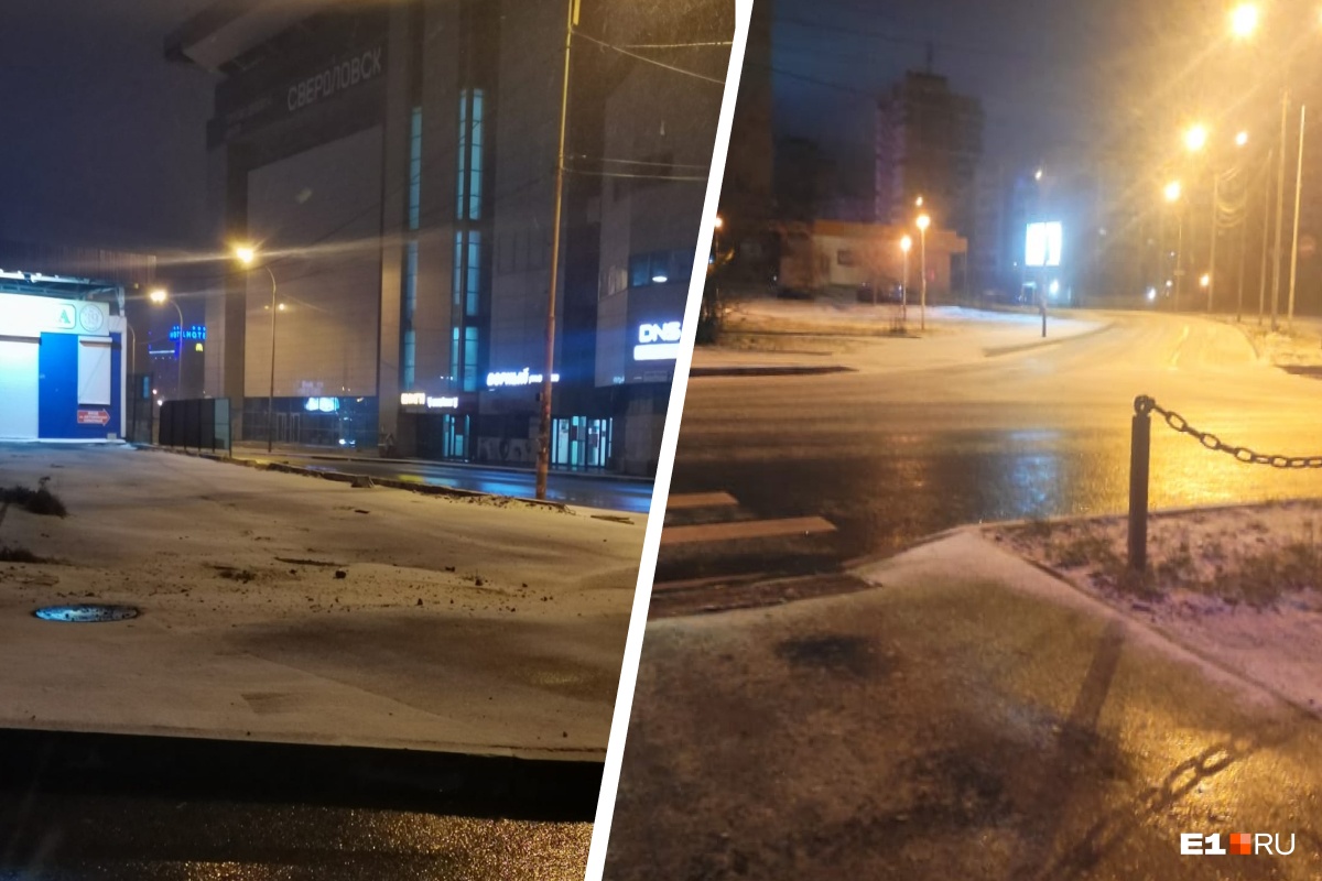 «Ждите аварий к утру». Дождь и снег превратили Екатеринбург в один большой каток