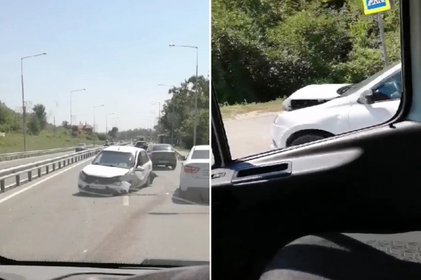 Одну из легковушек развернуло от удара Одну из легковушек развернуло от удара
