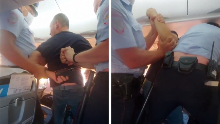 Самолет из Красноярска задержали на 40 минут из-за антимасочника — его забрала полиция
