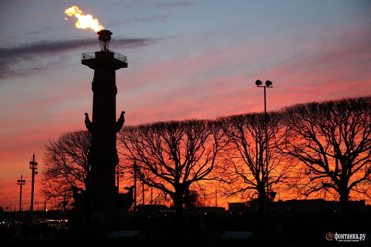 Фото ростральной колонны в санкт петербурге