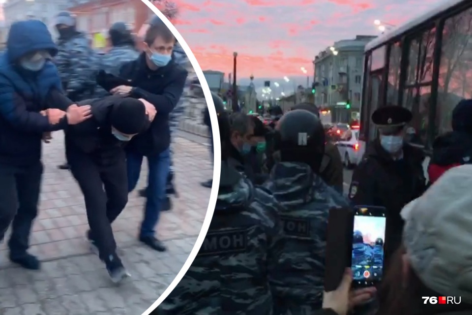 В Ярославле силовики пресекают выход людей на улицы 