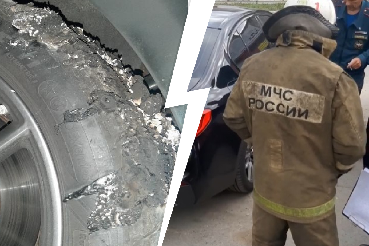 В Екатеринбурге водитель врезался в BMW. Когда его доставили в участок, он поджег машину и сбежал