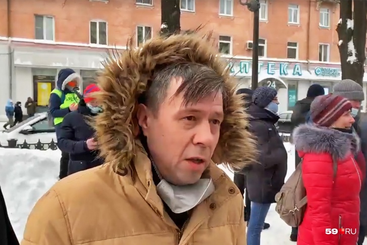 Юрист штаба Навального Артём Файзулин на январском шествии