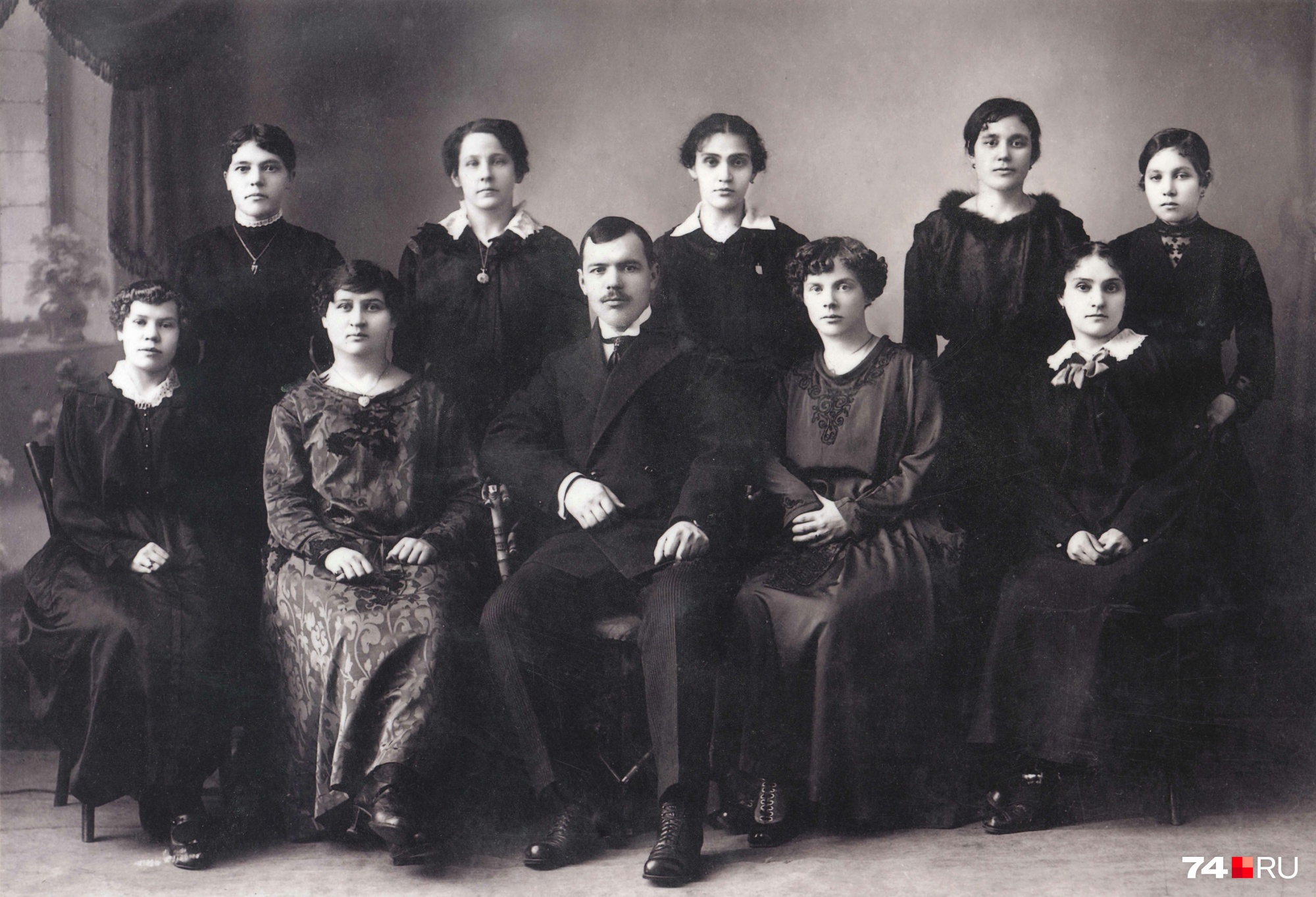 На этом фото 1912 года — работники Челябинской телефонной станции. В центре — начальник Евсей Ращупкин<br> На этом фото 1912 года — работники Челябинской телефонной станции. В центре — начальник Евсей Ращупкин<br>