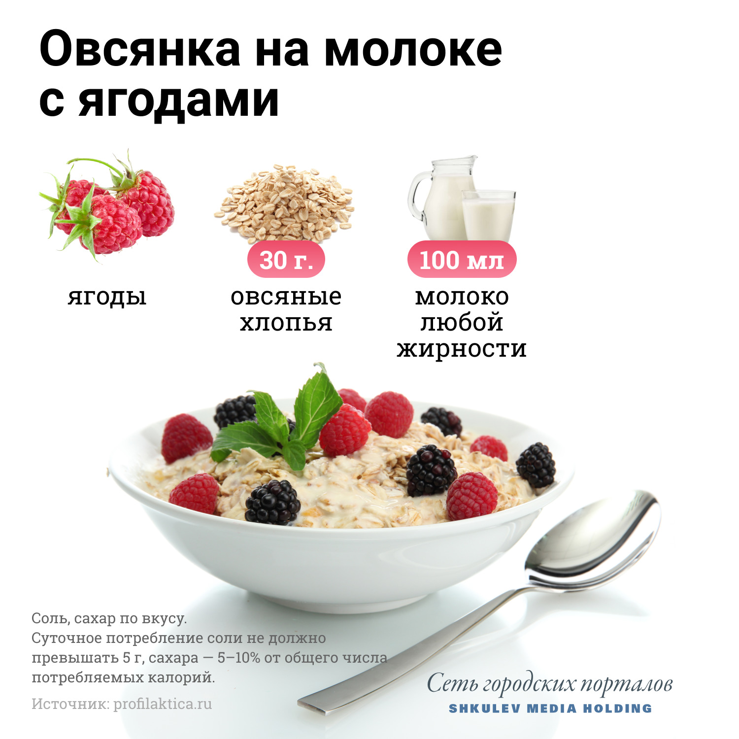 Ингредиенты для овсянки на молоке Ингредиенты для овсянки на молоке