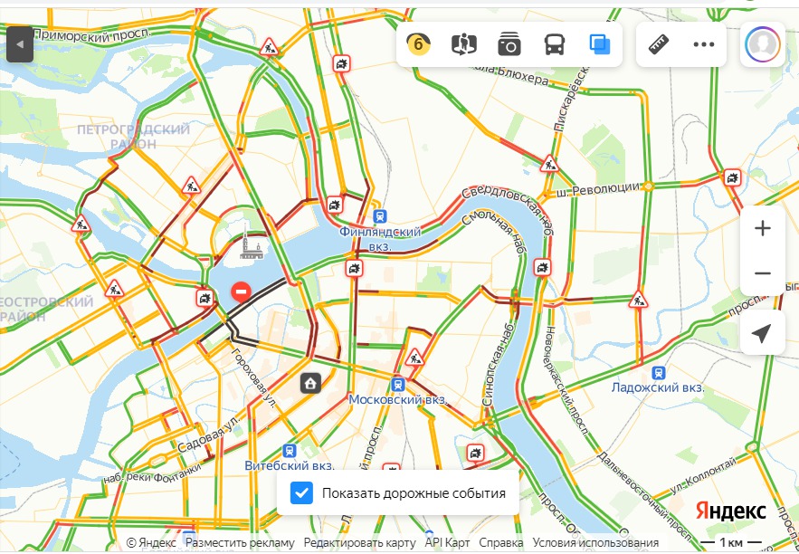 Пробки в Петербурге — как в час пик