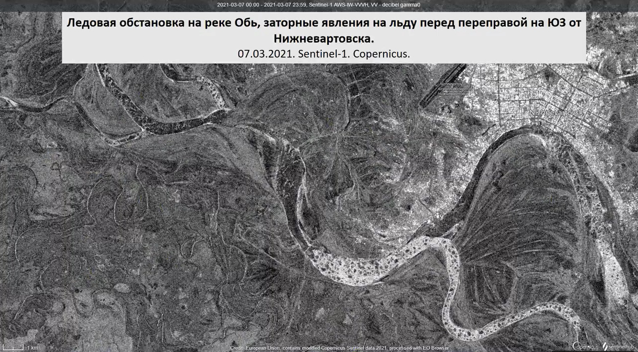 Этот снимок из космоса позволяет оценить текущую экологическую обстановку на Оби 