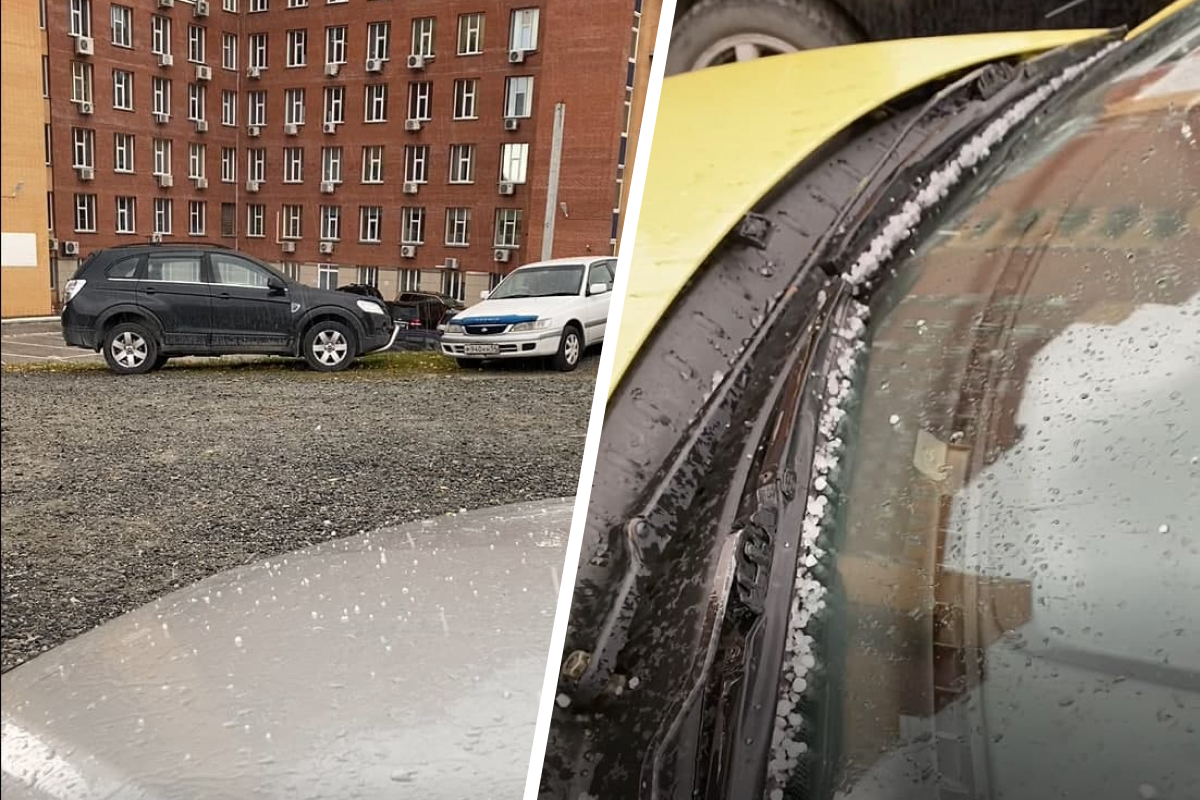 Холодный воздух принес в Новосибирск снежную крупу — видео из Академгородка