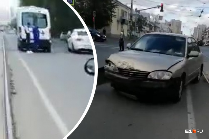 KIA проезжала перекресток на зеленый свет, но водитель не уступил дорогу скорой KIA проезжала перекресток на зеленый свет, но водитель не уступил дорогу скорой