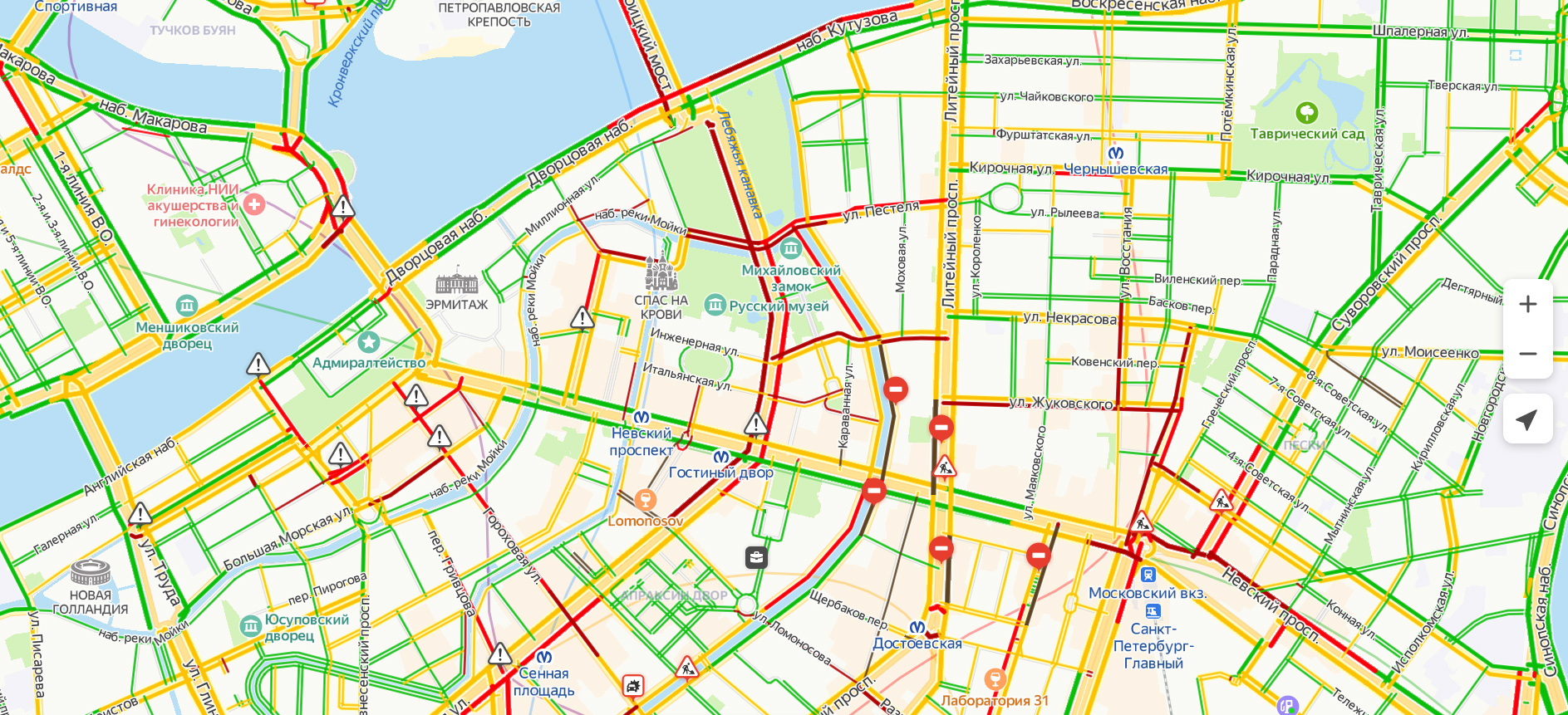 Перекрытия спб сегодня карта