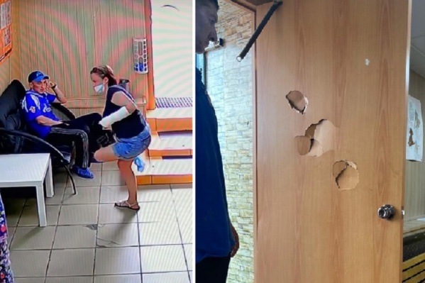 Мужчина сначала дожидался решения на диване, а после отказа начал бить кулаком по двери Мужчина сначала дожидался решения на диване, а после отказа начал бить кулаком по двери